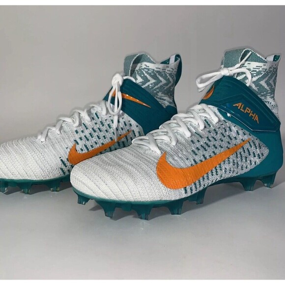 Nike Alpha Menace Elite 2 Football Cleats Miami Dolphins BV2077-108 Size 13 main image 4